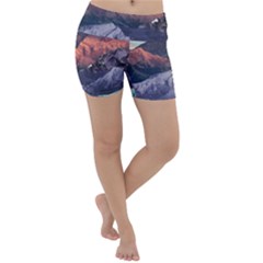 Adventure Psychedelic Mountain Lightweight Velour Yoga Shorts by Ndabl3x