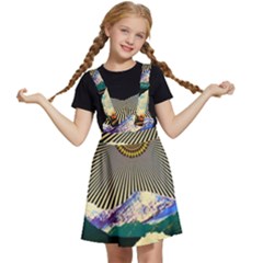 Surreal Art Psychadelic Mountain Kids  Apron Dress by Ndabl3x