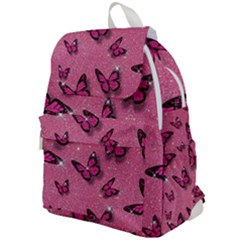 Pink Glitter Butterfly Top Flap Backpack by Ndabl3x