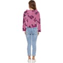 Pink Glitter Butterfly Women s Lightweight Cropped Hoodie View4