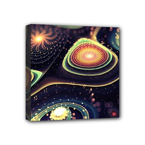 Psychedelic Trippy Abstract 3d Digital Art Mini Canvas 4  X 4  (stretched) by Bedest