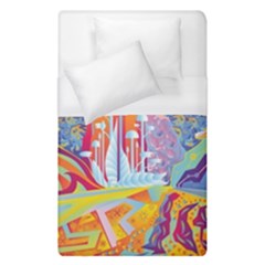 Multicolored Optical Illusion Painting Psychedelic Digital Art Duvet Cover (single Size) by Bedest