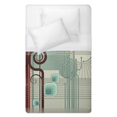 Green Red And White Line Digital Abstract Art Duvet Cover (single Size) by Bedest