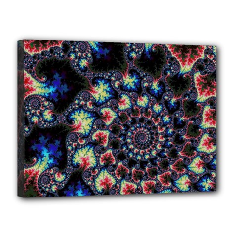 Psychedelic Colorful Abstract Trippy Fractal Canvas 16  X 12  (stretched) by Bedest