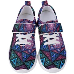 Purple Psychedelic Art Pattern Mosaic Design Fractal Art Women s Velcro Strap Shoes by Bedest