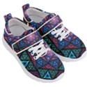 Purple Psychedelic Art Pattern Mosaic Design Fractal Art Kids  Velcro Strap Shoes View3