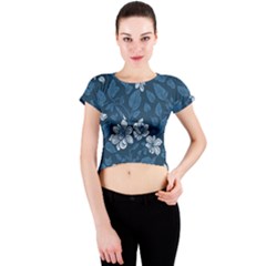 Pattern Flower Nature Crew Neck Crop Top by Bedest