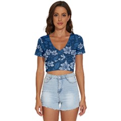 Pattern Flower Nature V-neck Crop Top by Bedest