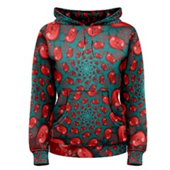 Fractal Red Spiral Abstract Art Women s Pullover Hoodie by Proyonanggan