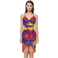 Fractal Spiral Bright Colors Wrap Frill Dress by Proyonanggan