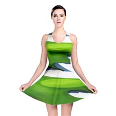 Golf Course Par Green Reversible Skater Dress by Sarkoni