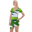 Golf Course Par Green Short Sleeve Asymmetric Mini Dress View1