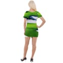 Golf Course Par Green Short Sleeve Asymmetric Mini Dress View2