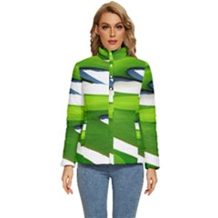 Golf Course Par Green Women s Puffer Bubble Jacket Coat by Sarkoni