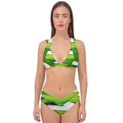 Golf Course Par Green Double Strap Halter Bikini Set by Sarkoni