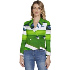 Golf Course Par Green Women s Long Sleeve Revers Collar Cropped Jacket by Sarkoni