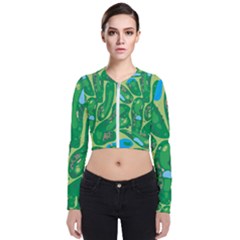 Golf Course Par Golf Course Green Long Sleeve Zip Up Bomber Jacket by Sarkoni