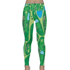 Golf Course Par Golf Course Green Lightweight Velour Classic Yoga Leggings by Sarkoni