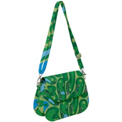 Golf Course Par Golf Course Green Saddle Handbag by Sarkoni