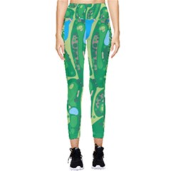 Golf Course Par Golf Course Green Pocket Leggings  by Sarkoni