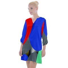 Abstract Circles, Art, Colorful, Colors, Desenho, Modern Open Neck Shift Dress by nateshop