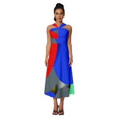 Abstract Circles, Art, Colorful, Colors, Desenho, Modern Sleeveless Cross Front Cocktail Midi Chiffon Dress by nateshop