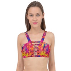 Abstract Design Calorful Cage Up Bikini Top by nateshop