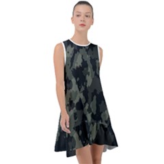 Comouflage,army Frill Swing Dress by nateshop