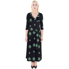 I Love Guitars In Pop Arts Blooming Style Quarter Sleeve Wrap Maxi Dress by pepitasart