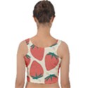 Seamless Strawberry Pattern Vector Velvet Crop Top View2