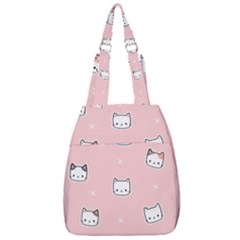 Cute Cat Cartoon Doodle Seamless Pink Pattern Center Zip Backpack by Grandong