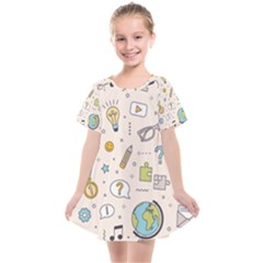 Quiz Backgrounds Ans Seamless Kids  Smock Dress by Grandong