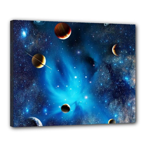 3d Universe Space Star Planet Canvas 20  X 16  (stretched) by Grandong