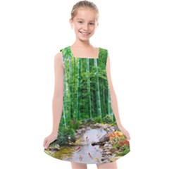 Bamboo Forest Squid Family Kids  Cross Back Dress by Grandong