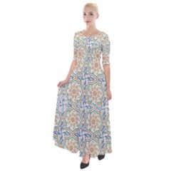 Ornaments Style Pattern Half Sleeves Maxi Dress by Grandong