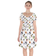 Happy Halloween Vector Images Short Sleeve Bardot Dress by Sarkoni