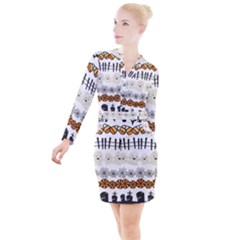 Halloween Holidays Button Long Sleeve Dress by Sarkoni