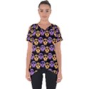 Halloween Skull Pattern Cut Out Side Drop T-Shirt View1