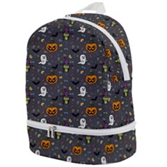 Halloween Bat Pattern Zip Bottom Backpack by Ndabl3x