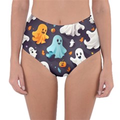 Ghost Pumpkin Scary Reversible High-waist Bikini Bottoms by Ndabl3x