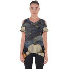 Pumpkin Halloween Cut Out Side Drop T-shirt by Ndabl3x