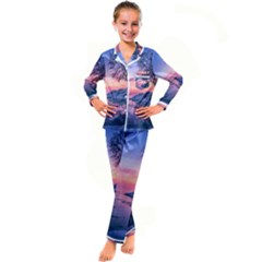 Tree Nature Plant Outdoors Ice Toronto Scenery Snow Kids  Satin Long Sleeve Pajamas Set by uniart180623