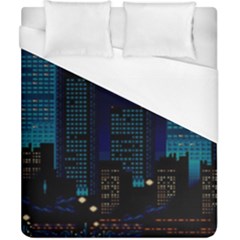 Pixel Art Night City Japan Duvet Cover (california King Size) by Sarkoni