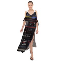 Daft Punk Boombox Maxi Chiffon Cover Up Dress by Sarkoni