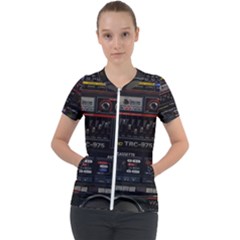 Daft Punk Boombox Short Sleeve Zip Up Jacket by Sarkoni