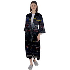 Daft Punk Boombox Maxi Satin Kimono by Sarkoni