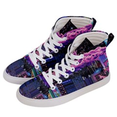 Retro City Pixel Men s Hi-top Skate Sneakers by Sarkoni