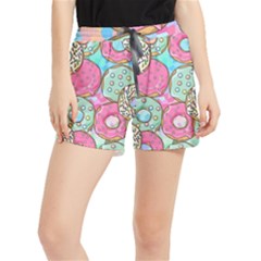 Donut Pattern Texture Colorful Sweet Women s Runner Shorts by Grandong