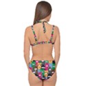 Cats Funny Colorful Pattern Texture Double Strap Halter Bikini Set View2