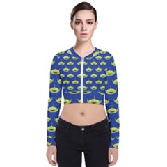 Alien Pattern Long Sleeve Zip Up Bomber Jacket by Ndabl3x